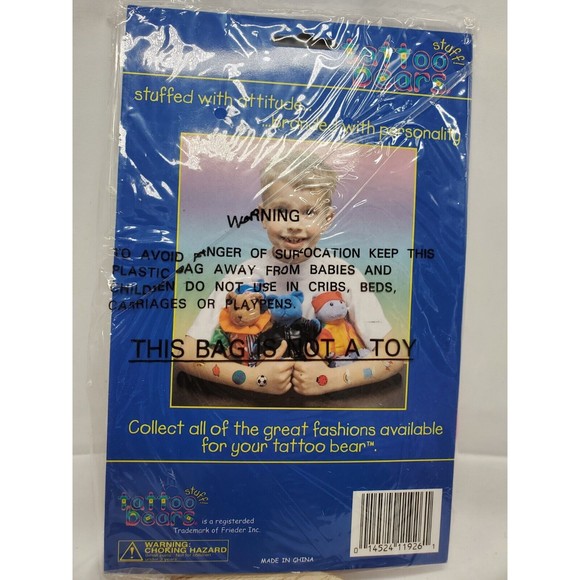 Vtg NEW Tattoo Bears Attire Red White Cheerleader & Pom Poms Outfit For 8" Plush - Picture 2 of 2